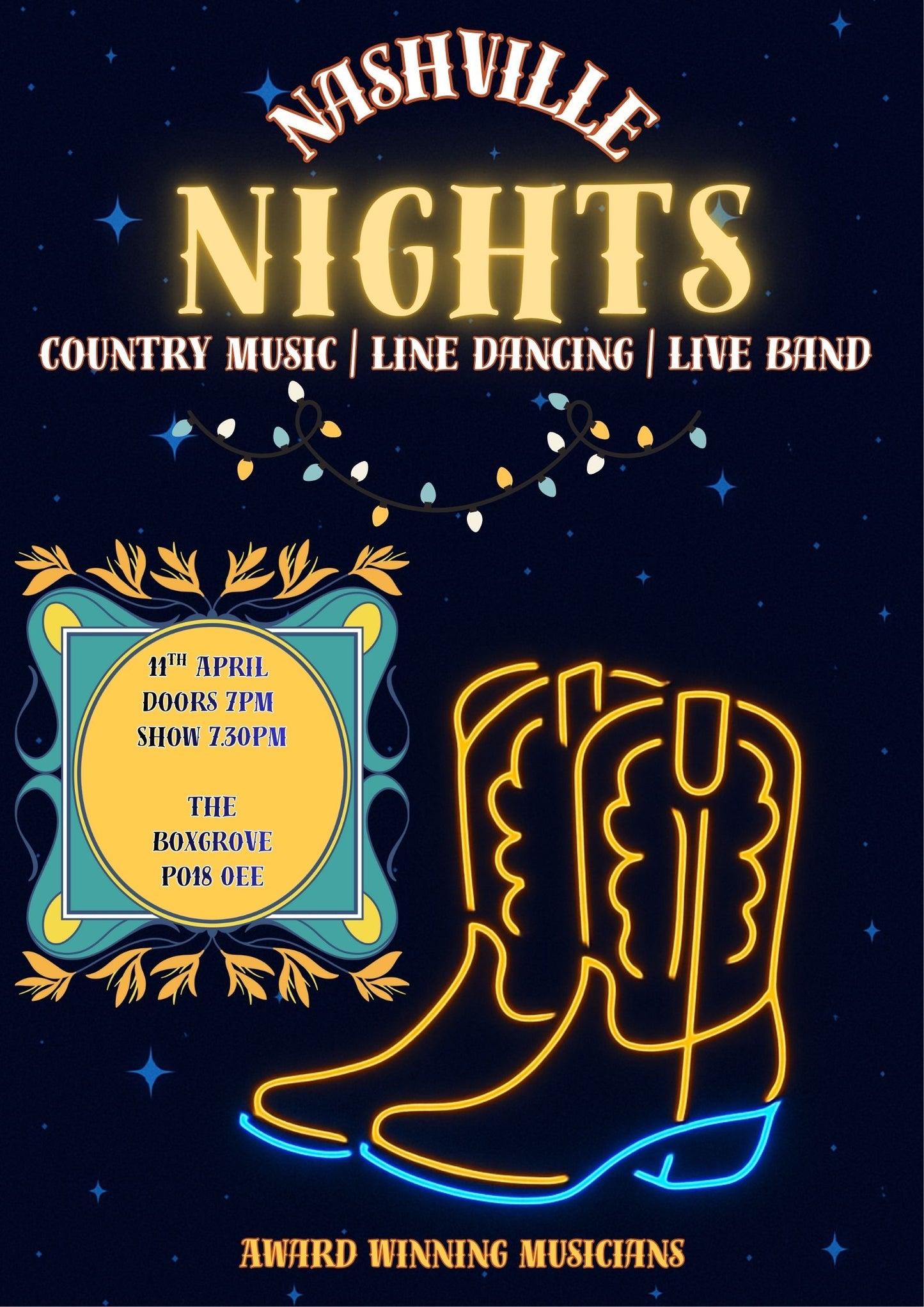 Ticket: 9th May Nashville Nights @ The Boxgrove (advance)
